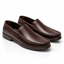 Valero Shoes Men’s Slip-On Formal Loafers with Textured Grain Finish