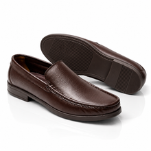 Valero Shoes Men’s Slip-On Formal Loafers with Textured Grain Finish