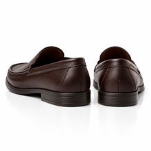 Valero Shoes Men’s Slip-On Formal Loafers with Textured Grain Finish
